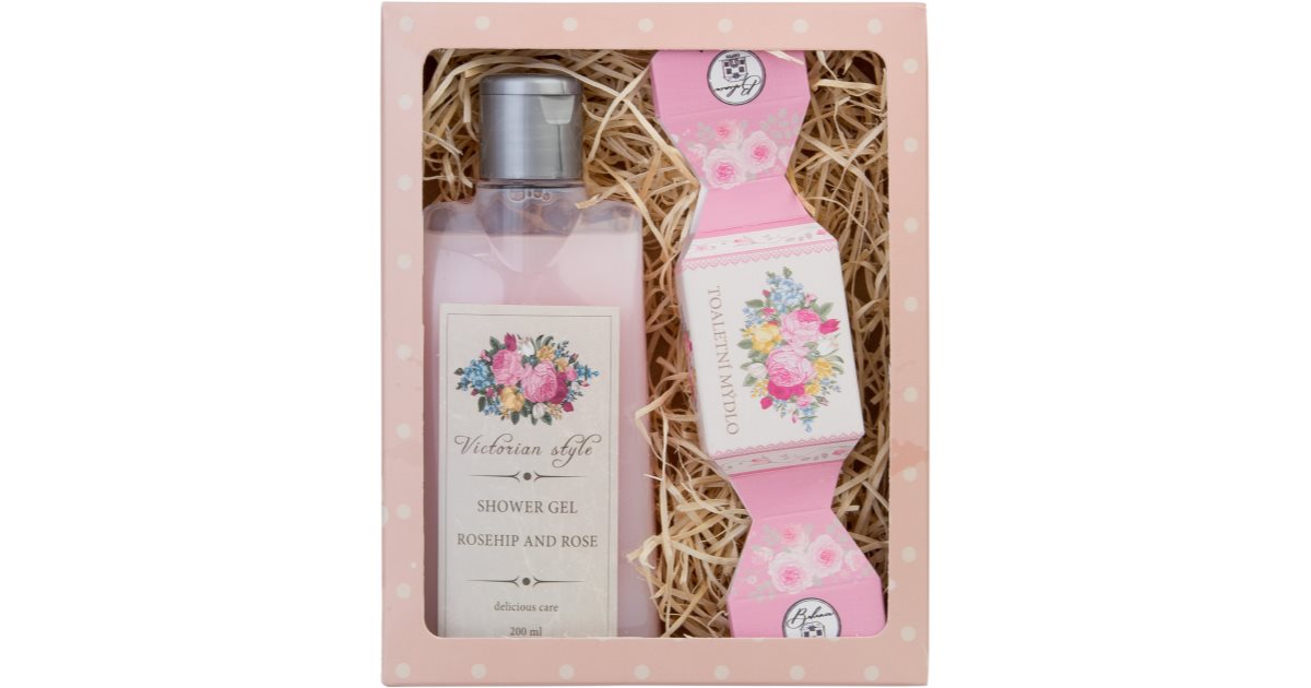 Bohemia Gifts & kosmetikk gaveeske i viktoriansk stil dusjgelé 200 ml + håndlaget såpe 30 g
