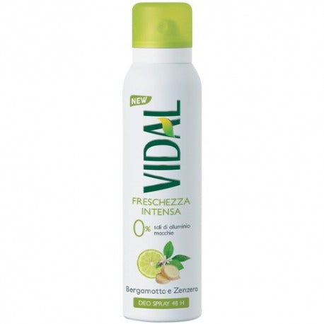 Vidal Vidal Bergamott och ingefära intensiv fräschör 48 timmars spraydeodorant 150 ml