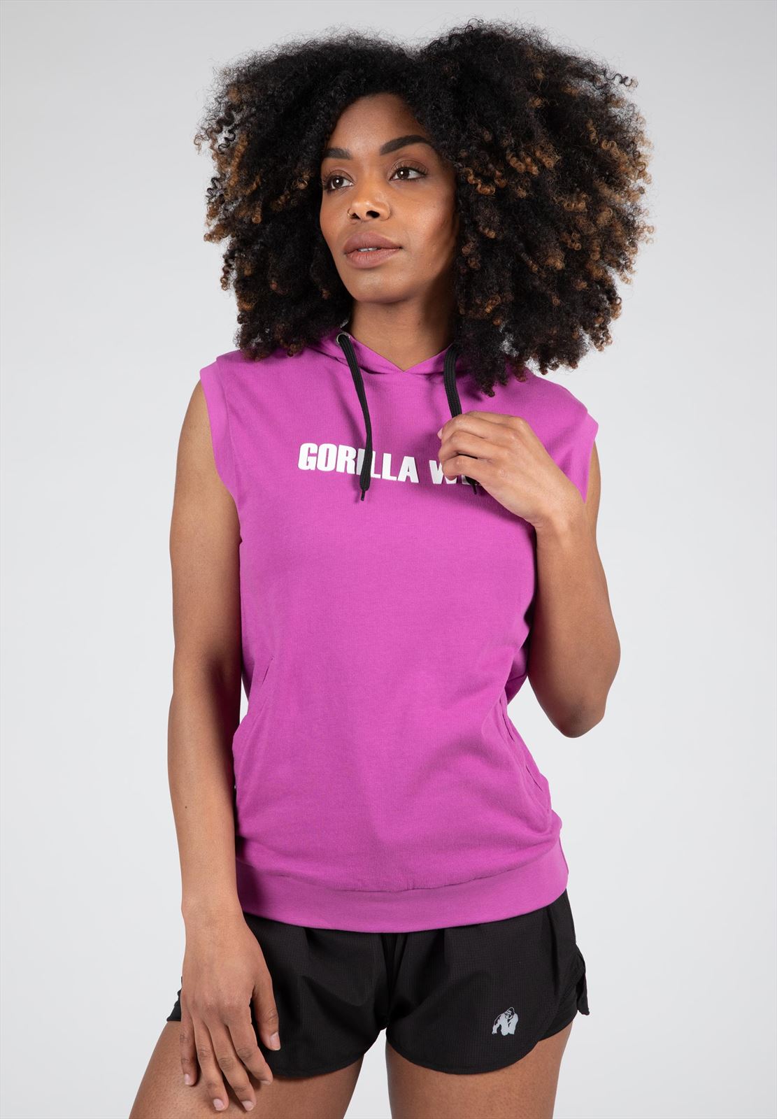Virginia Sleeveless Hoodie - Fuchsia - L
