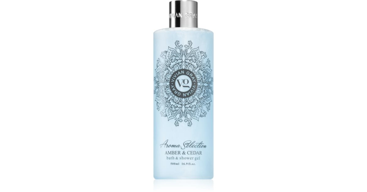 Vivian grå Aroma Selection Amber & Cedar Dusjgelé - 500ml