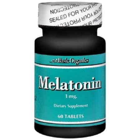 Basics Organics Melatonin Supplement 3mg 60 Count Bottle