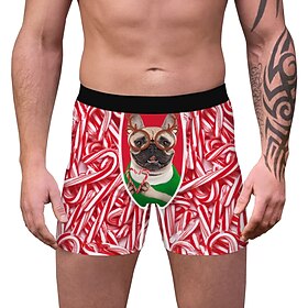 cadeau de Noël Boxer Short Sous-Vêtements Homme Noël Noël Carnaval Mascarade la veille de Noël Adultes Soirée Noël Polyester