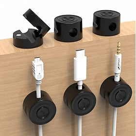 6pcs Magnetic Cable Organizer, Desktop Cable Clips, Cable Holders for Cable Management and Mobile Phone Cable Storage