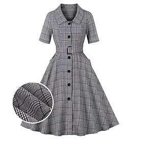 Rétro Vintage 1950s Robe vintage Robe de cocktail Robe trapèze Robe évasée Femme Mascarade Fête - Soirée Robe