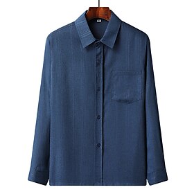 Homens Camisa Social camisa de verão camisa de botão Camisa casual camisa de praia Azul Marinha Cinzento Claro Cinzento Escuro Cinzento Manga Longa Tecido Lape