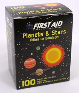 First Aid Adhesive Strip, Planets - Stars, 5-8 x 2.25", 12 Box - Case
