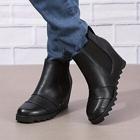 Botas femininas chelsea botas ao ar livre botas de tornozelo salto plano dedo do pé redondo vintage andando marrom preto cáqui