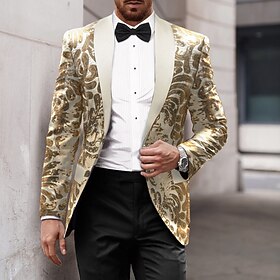 heren pailletten jaren '70 disco retro blazer feest glitter casual jasje normaal patroon enkele rij knopen één knop rood goud groen 2024