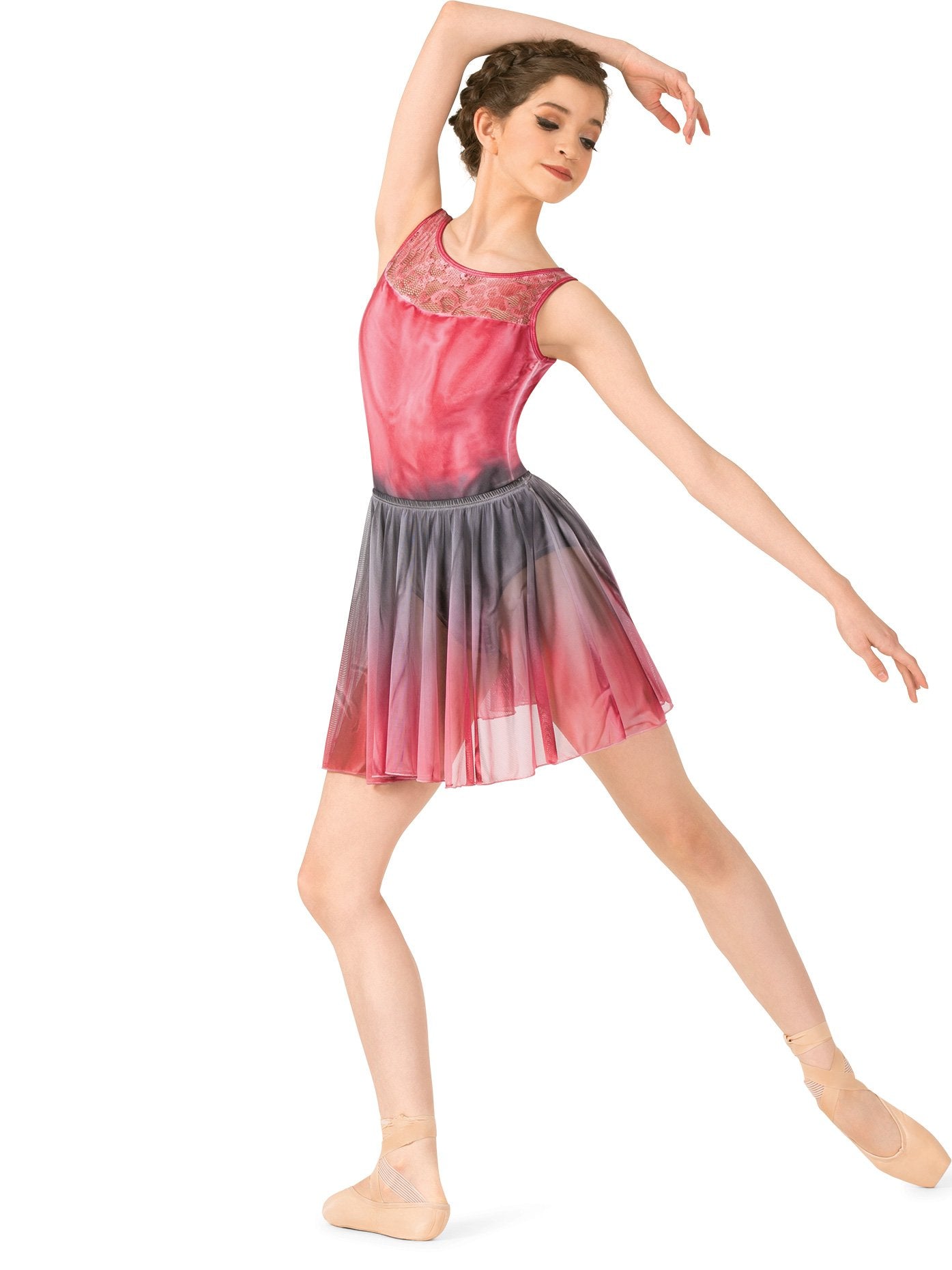 Watercolour Womens Hand Painted Pull-On Ballet Skirt Claret-Midnight Blue XLXX WC777