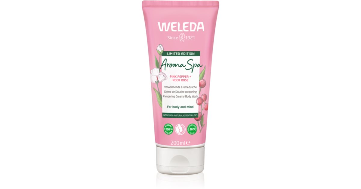 Weleda Aromatyczne SPA Pink Pepper + Rock Rose Pampering Creamy Bubble Bath - Krem pod prysznic o zapachu różowego pieprzu i czystka - 200ml