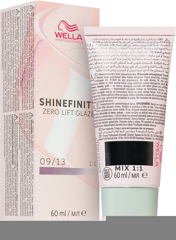 engelsk hårfärgning Wella Shinefinity Zero Lift Glaze 60ml 09-13 | Mycket ljus gyllene askblond