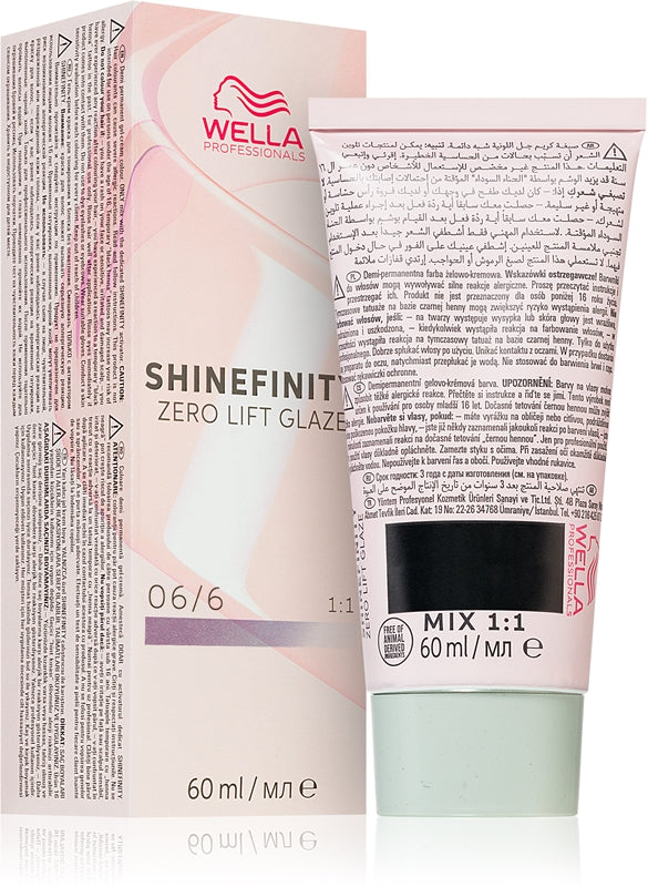 Engelsk hårfarge Wella Shinefinity Zero Lift Glaze 60ml 06-6 | Mørk lilla blond