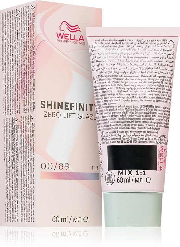 engelsk hårfärgning Wella Shinefinity Zero Lift Glaze 60ml 00-89 | Blå