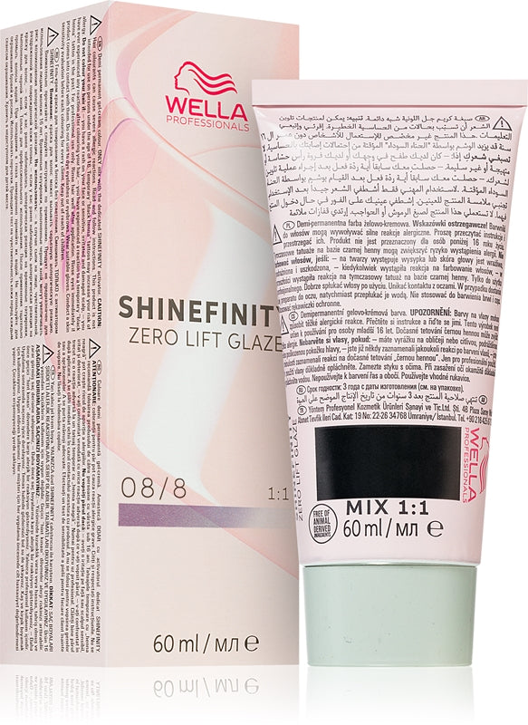 engelsk hårfärgning Wella Shinefinity Zero Lift Glaze 60ml 08-8 | Naturligt ljusblond