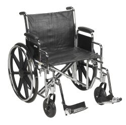 McKesson Heavy Duty Wheelchair 22" Seat, Detachable Desk Arms, Swingaway Footrest