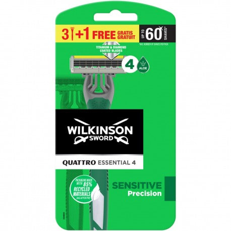 Wilkinson Wilkinson Quattro Essential 4 Sensitive Precision 3 rasoirs + 1 4 lames jetables
