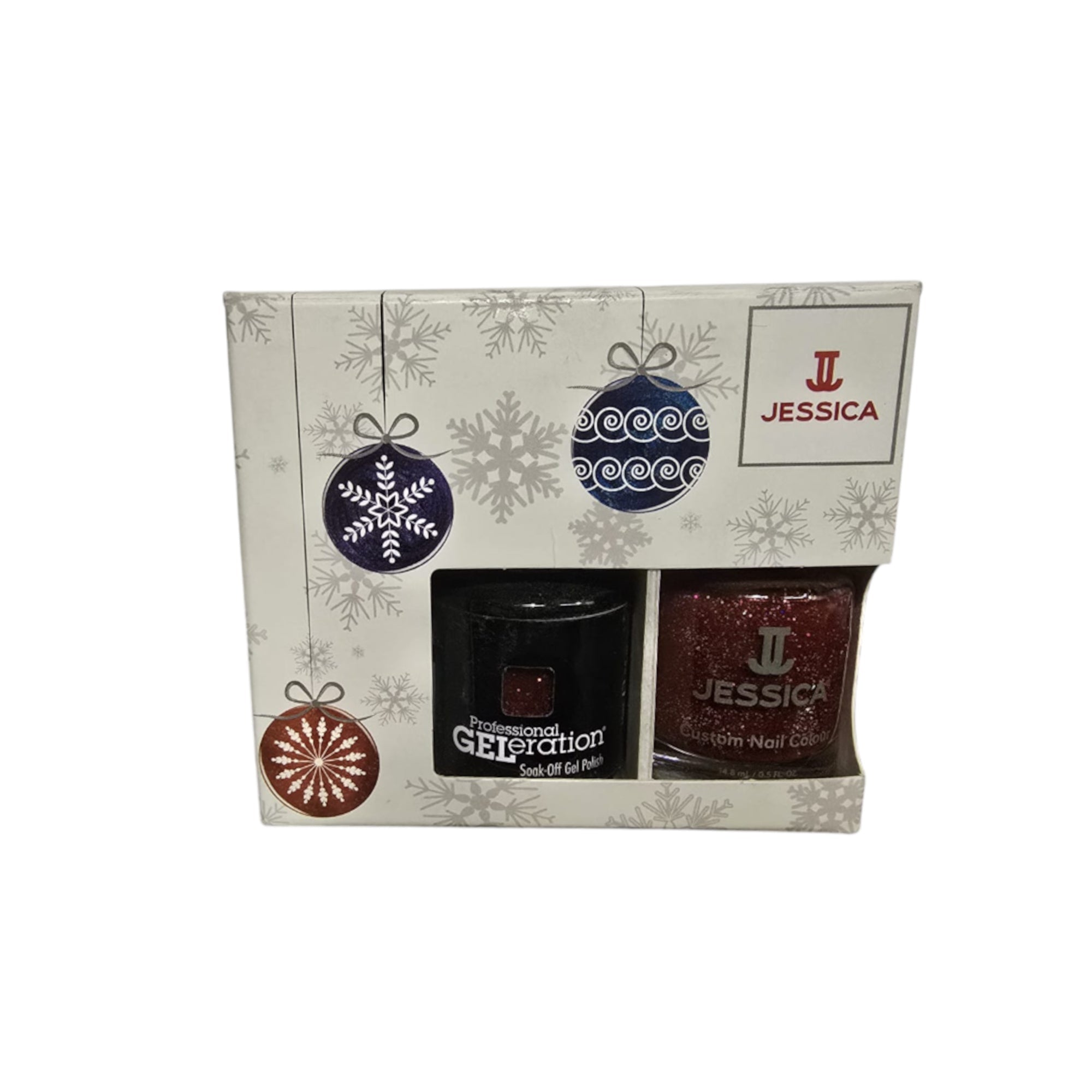 Zimní sada Jessica: Custom Colours Nail Polish Purple Lust 14,8 ml + Professional GELeration Semipermanentní lak na nehty Purple Lust 15 ml