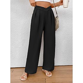 Femme Ample Pantalon Pantalon de Yoga Fluide Longue Noir Printemps été