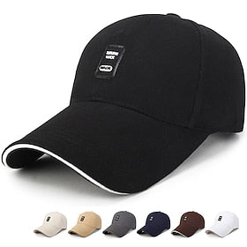 Homme Casquette de Baseball Noir Blanche Coton Voyage Plage Extérieur Vacances Plein Ajustable Mode