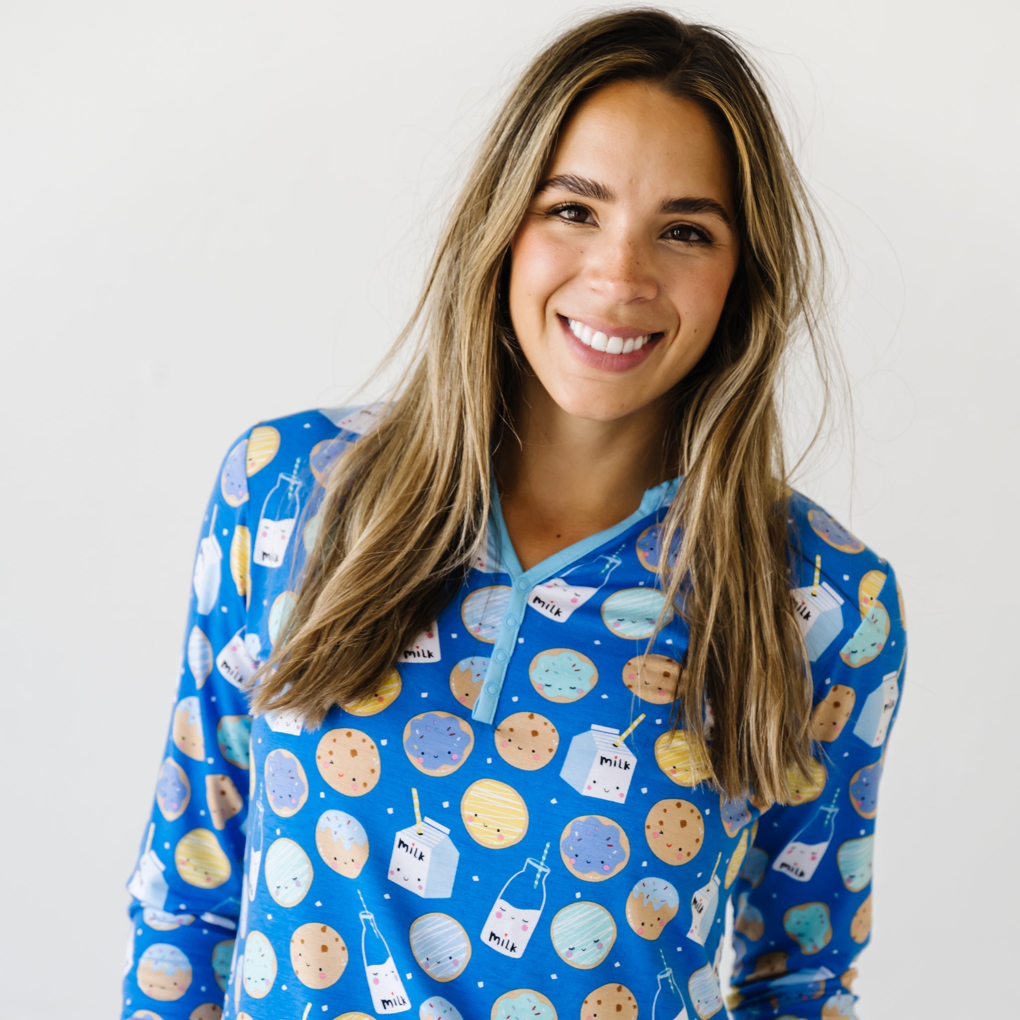 Blue Cookies & Milk Women's Pajama Top