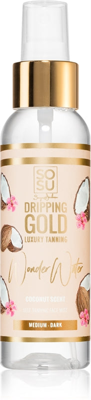 Dripping Gold Wonder Water Coconut Face Tanning Spray Medium Mørk 100ml