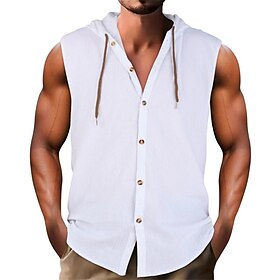 Homens Malha Íntima Top de colete Camiseta Interior camisa sem manga Tecido Com Capuz Rua Férias Sem Manga Roupa Moda Designer Básico