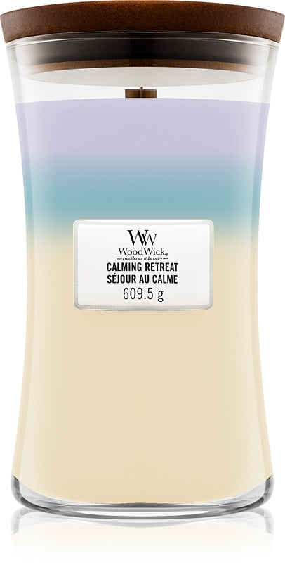 Woodwick Vase Trilogy Retraite apaisante - Bougie parfumée - 590 ml