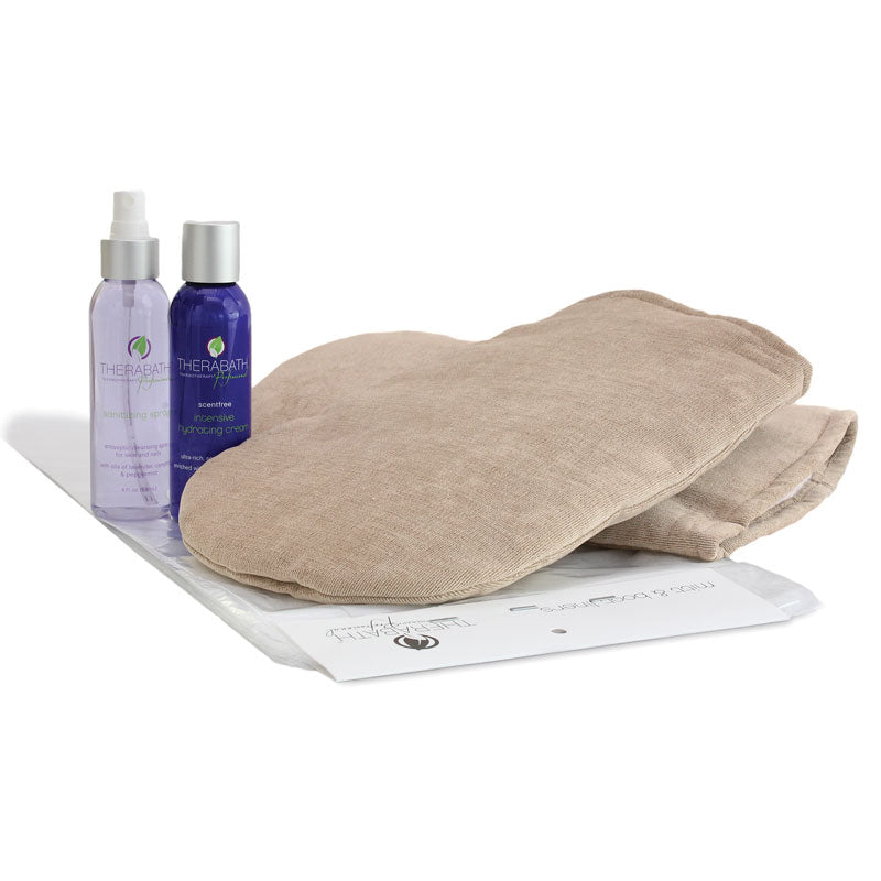 Hand Comfort Kit, 2 Mitts, 100 Liners, Cream, Spray