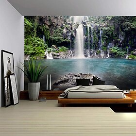 Cascade rivière tapisserie suspendue art mural grande tapisserie décor mural photographie toile de fond couverture rideau maison chambre salon décoration