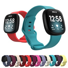 Pulseira de Smartwatch Compatível com Fitbit Versa 3 Sense Silicone Relógio inteligente Alça Macio Elástico Respirável Pulseira Esportiva Substituição Pulseira