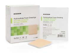McKesson Silicone Foam Adhesive Dressing without Border, 3" x 3", 10 Each - Box