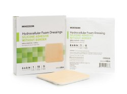 McKesson Silicone Foam Adhesive Dressing without Border, 6" x 6", 200 Each - Case