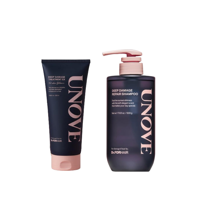 Dr. FORHAIR - UNOVE - Deep Damage Treatment EX - Tender Bloom - 320ml + Deep Damage Repair Shampoo - 500g Set