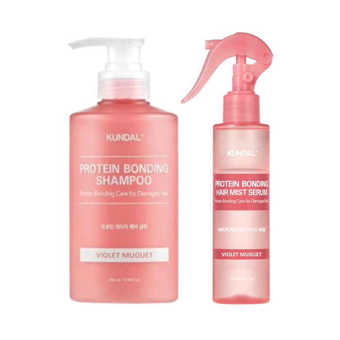 KUNDAL - Protein Bonding Shampoo 500ml + Hair Mist 150ml Set - Violet Muguet