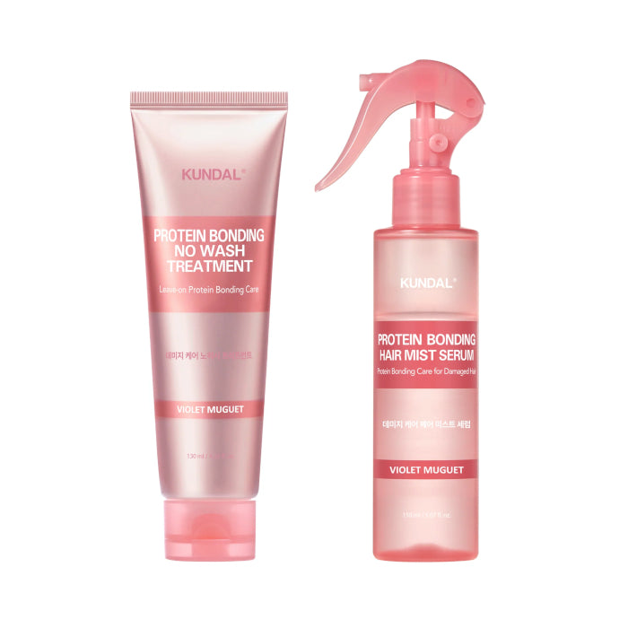 KUNDAL - Protein Bonding Care No Wash Treatment 130ml + Hair Mist 130ml Set - Violet Muguet