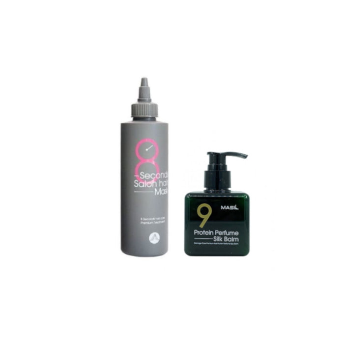 Masil - 8 Seconds Salon Hair Mask - 200ml (1ea) + Protein Perfume Silk Balm - 180ml (1ea) Set