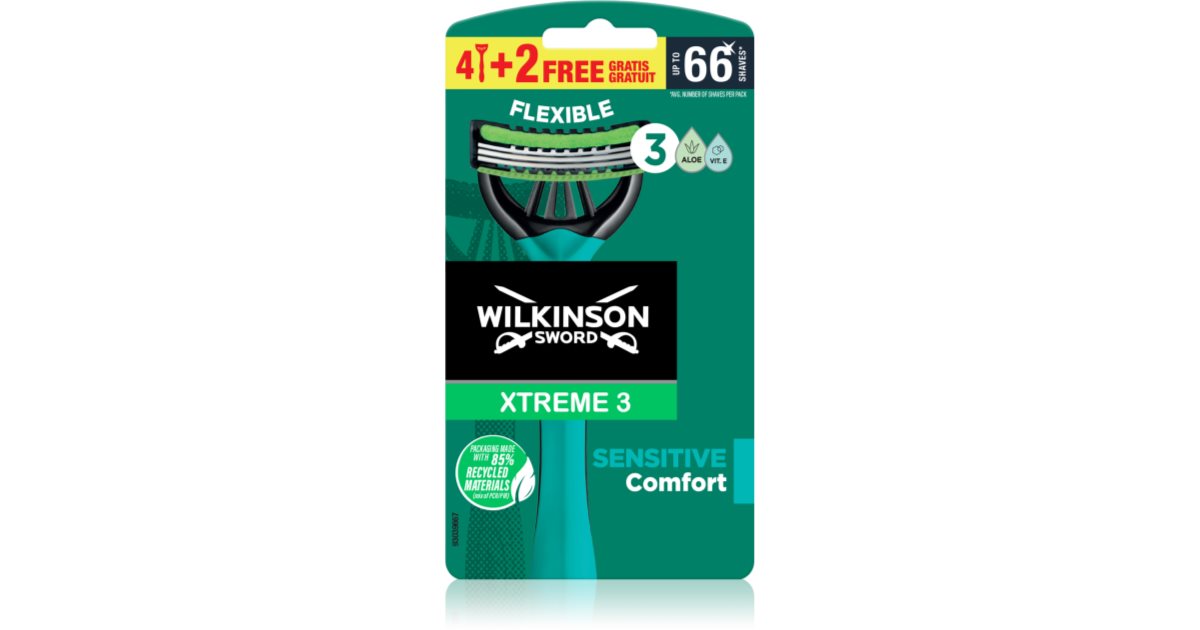 Wilkinson Sword Rasoirs jetables Xtreme 3 Sensitive, 6 pièces