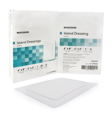 McKesson Adhesive Dressing Polypropylene - Rayon White Sterile, 6" x 8", 25 Each - Box