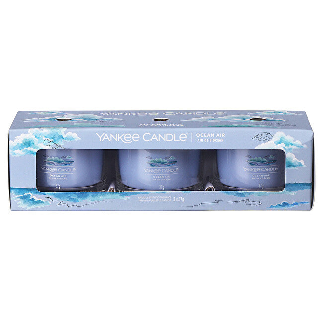Yankee Candle Votivkerzen-Set „Ocean Air“ aus Glas, 3 x 37 g