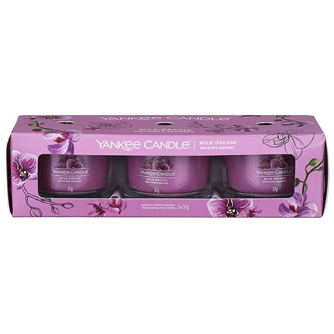 Yankee Candle Juego de Velas Votivas de Cristal Orquídea Salvaje 3 x 37g