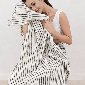 toalha de algodão penteado listrada dupla face listrada para banheiro praia absorvente e de secagem rápida