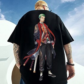 One Piece Roronoa Zoro Costume de Cosplay Manches Ajustées Dessin Animé Imprime Motif Harajuku Art graphique Kawaii Pour Homme Femme Adulte Mascarade Rentrée s