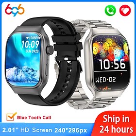 696 T15PIUS Smart Watch 2.01 inch Smart armbånd Smartwatch Bluetooth Skridtæller Samtalepåmindelse Sleeptracker Kompatibel med Android iOS Herre Handsfree opka