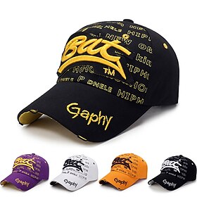 Voor heren Baseballpet Zwart Wit Polyesteri Geborduurd Reizen Strandstijl Buiten Vakantie Effen Verstelbaar Zonbescherming Modieus