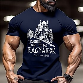 Cartoon Muscle Black White Red T shirt Tee Men's 100% Cotton Graphic T Shirt Sports Classic Shirt Short Sleeve Comfortable Tee Sports Outdoor Holiday Summer Fa