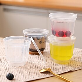 4Pcs Dessert Cups with Lids - Perfect for Puddings, Parfaits, Mousse, and Treats - Reusable and BPA-Free - Ideal for Parties and Everyday Use