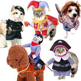 hond kostuum hond kat kostuum pet pouch hoodie cosplay grappig halloween winter hondenkleding puppy kleding honden outfits zacht kostuum voor halloween-carnava