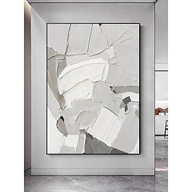 arte de parede de textura cinza grande feita à mão pintura minimalista cinza em tela pintura de textura branca cinza arte de parede minimalista contemporânea p