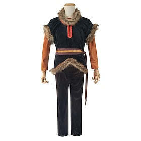 La Reine des Neiges Kristoff Bjorgman Costume de Cosplay Tenue Homme Cosplay de Film Déguisement Cosplay Noir Halloween Mascarade Haut Pantalon
