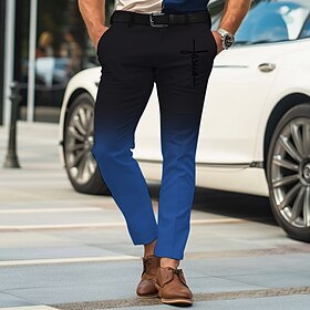 Homens Social Impressão 3D Gráfico Comprimento total Formal Casual Preto Vermelho Micro-Elástica